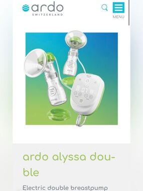Ardo Switzerland Alyssa Double Electric Breast Pump Kit
